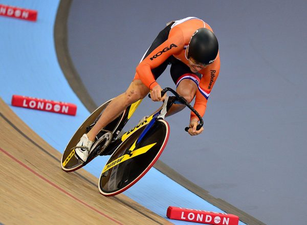 LONDON, ENGLAND - MARCH 04:  Theo Bos of Holland competes in the Qualifying round of The Men's Sprint during Day Three of the UCI Track Cycling World Championships at Lee Valley Velopark Velodrome on March 4, 2016 in London, England.  (Photo by Dan Mullan/Getty Images)